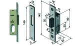 SERRATURA DA INFILARE PER MONTANTI SOLO CATENACCIO 112 - mm.15 (11215010)